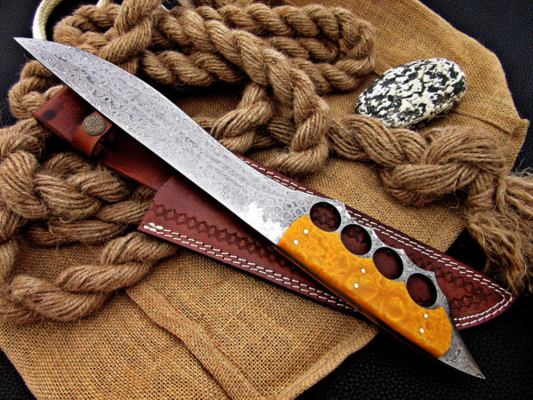 Custom Handmade Damascus Hunting Knife - Image 5