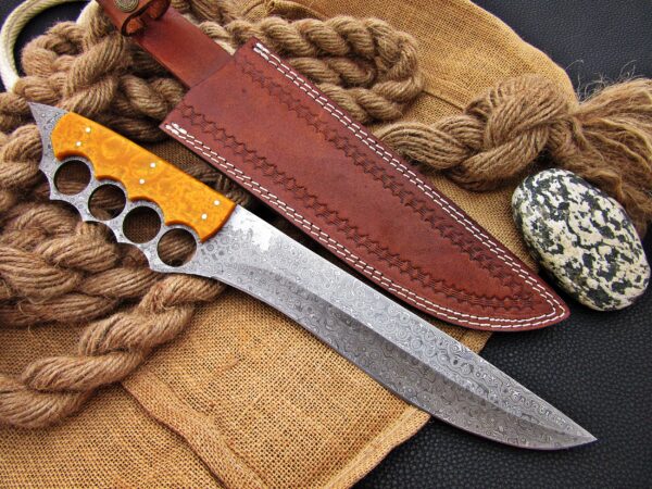 Custom Handmade Damascus Hunting Knife - Image 6