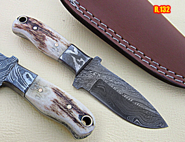Custom Handmade Forge Damascus Skinner Knife  | Drop Point Blade|