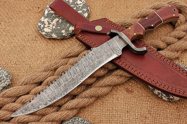 "Handmade Damascus Steel Hunting Knife: A Fusion of Artistry and Strength" - Image 2