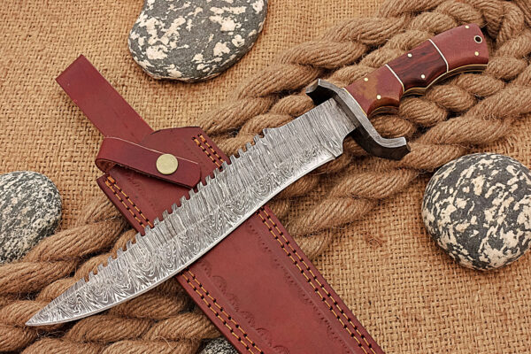 "Handmade Damascus Steel Hunting Knife: A Fusion of Artistry and Strength" - Image 7