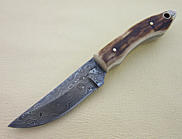 Custom Handmade Forge Damascus Skinner Knife  | Drop Point Blade| - Image 4
