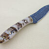 Custom Handmade Forge Damascus |Skinner Knife| Ram Horn Handle| - Image 3