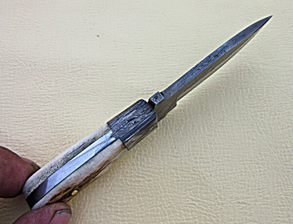 Custom Handmade Forge Damascus Skinner Knife  | Drop Point Blade| - Image 5