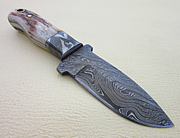 Custom Handmade Forge Damascus Skinner Knife  | Drop Point Blade| - Image 7