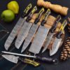 "Custom Handmade Damascus Kitchen Knife Set – Precision, Craftsmanship, and Unmatched Performance for the Gourmet Chef"