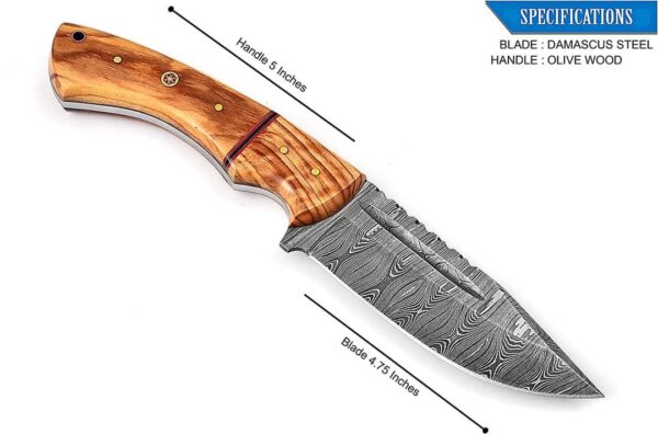 Handmade Forged Damascus Skinner Knife - Image 5