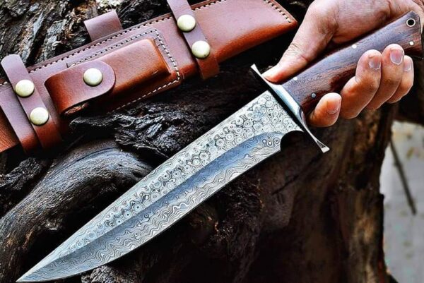 Custom Handmade Damascus Hunting Knife - Image 5