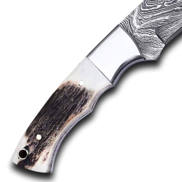 Handmade Forge Damascus |Skinner Knife| |Stag Horn Handle| - Image 2