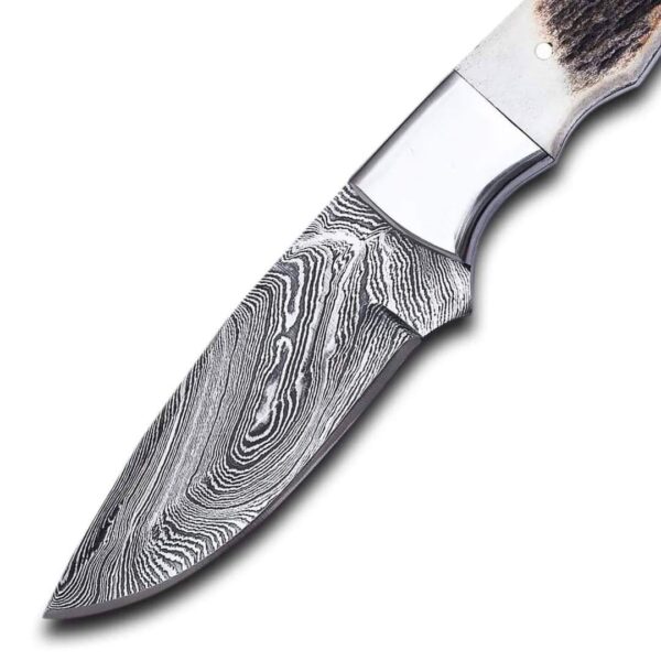 Handmade Forge Damascus |Skinner Knife| |Stag Horn Handle| - Image 4