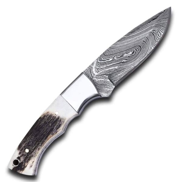Handmade Forge Damascus |Skinner Knife| |Stag Horn Handle| - Image 6