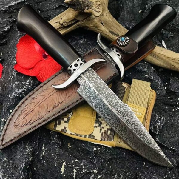 "Premium Handmade Damascus Hunting Knife – Crafted for Durability, Precision, and Performance"