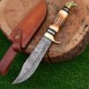 "Handmade Bone Damascus Steel Hunting Knife – Timeless Craftsmanship, Exceptional Durability, and Precision for Every Outdoor Adventure"