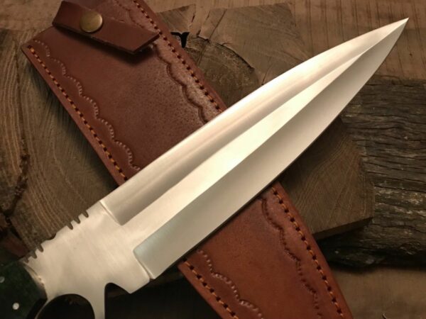"Precision Crafted: Custom Handmade Stainless Steel Dagger Knife with Finger Hole Grip" - Image 3