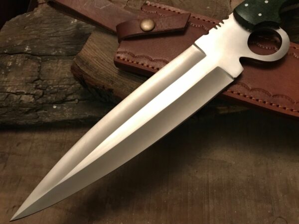 "Precision Crafted: Custom Handmade Stainless Steel Dagger Knife with Finger Hole Grip" - Image 4