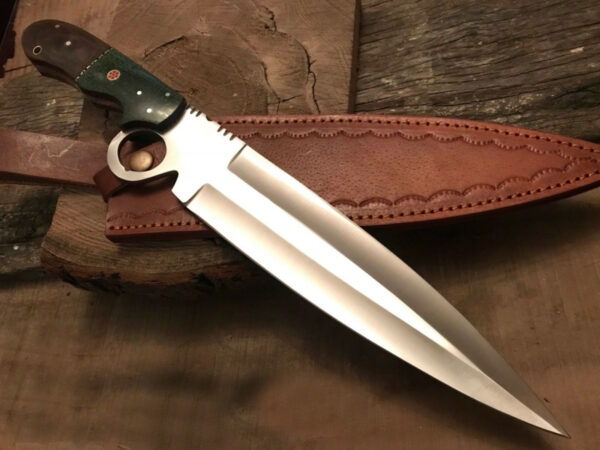 "Precision Crafted: Custom Handmade Stainless Steel Dagger Knife with Finger Hole Grip" - Image 8