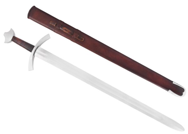 "Handmade High Medieval Knightly Sword with Scabbard: A Symbol of Chivalry and Craftsmanship"