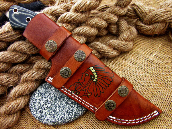 "Crafted for the Outdoors: The Handmade Damascus Steel Tracker Knife with Precision and Durability" - Image 3