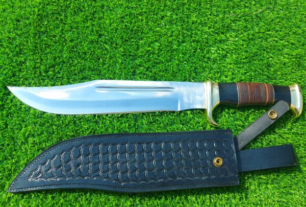 "Crafted for the Outdoors: Custom Hand-Made Stainless Steel Hunting Bowie Knife with Precision Forging and a Rugged, Functional Design" - Image 6
