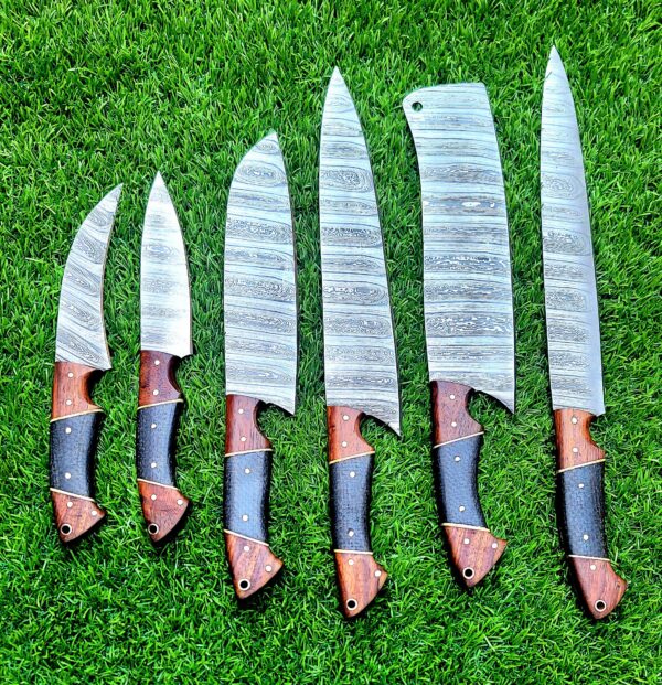 "Timeless Craftsmanship: Handmade Damascus Steel Kitchen Knife Set for Unmatched Strength and Precision" - Image 3