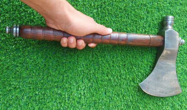 "Unleashing the Power of Tradition: A Masterfully Crafted Handmade Damascus Axe, Where Strength Meets Artistry in Every Strike"