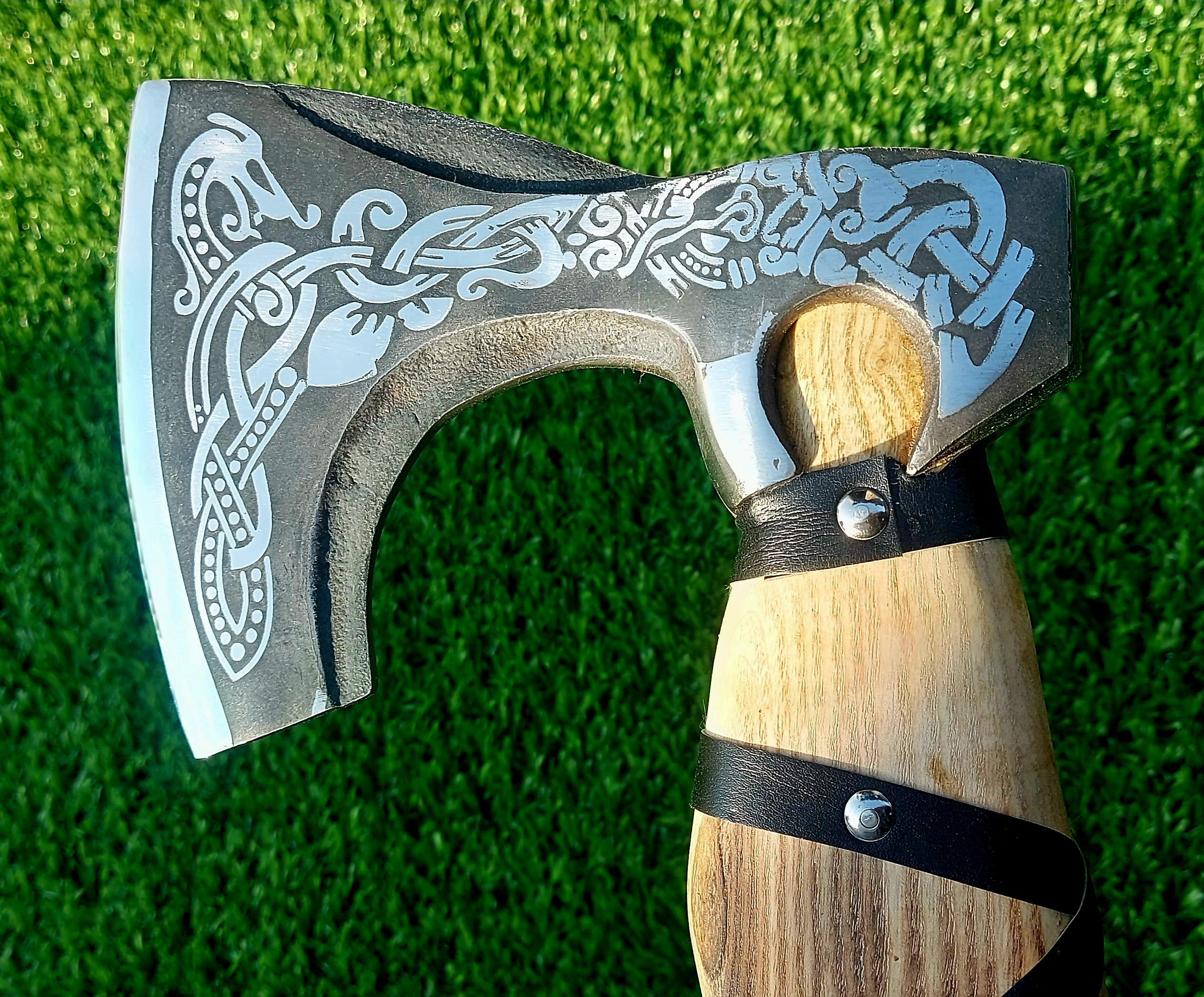"Forged by the Ancients: Hand-Made Viking Axe Crafted for Strength, Heritage, and Legacy"