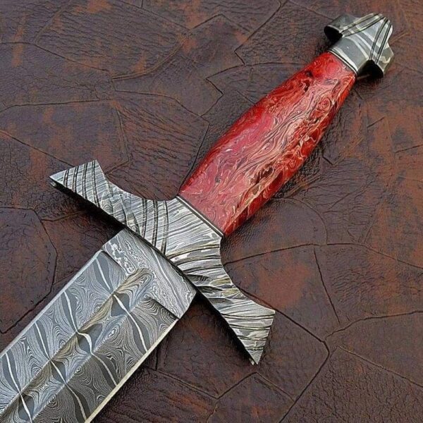 "Custom Handmade Damascus Sword – A Masterful Blend of Artistry, Strength, and Timeless Craftsmanship" - Image 2