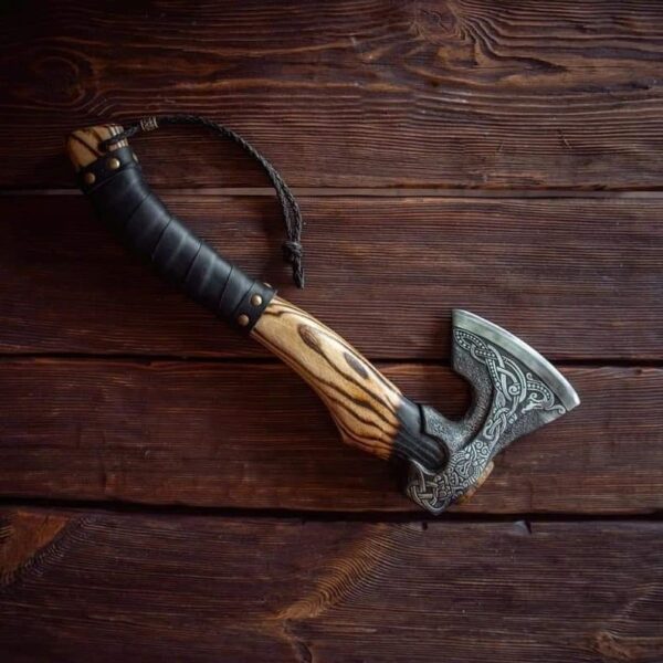 "Custom Handmade Viking Axe – A Bold Combination of Ancient Warrior Spirit and Modern Craftsmanship for Unmatched Strength" - Image 3