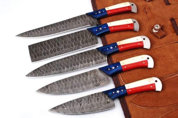 "Masterfully Crafted Handmade Damascus Kitchen Knife Set – Unleash Precision and Elegance in Every Cut" - Image 3