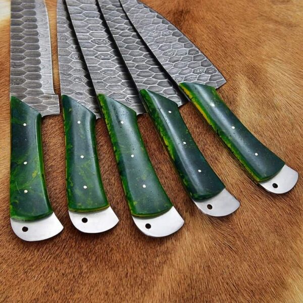 "Handmade Damascus Kitchen Knife Set - Premium Quality, Precision Craftsmanship for Ultimate Culinary Performance" - Image 2
