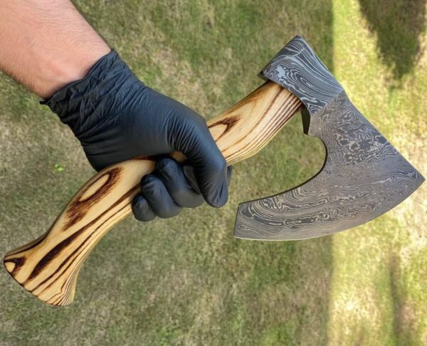 "Custom Handmade Damascus Axe – A Masterpiece of Strength, Precision, and Timeless Craftsmanship" - Image 4
