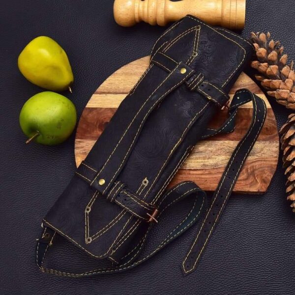 "Shadow Edge: Handmade Stainless Steel Kitchen Knife Set with Bold Black Coating for Unmatched Precision" - Image 4