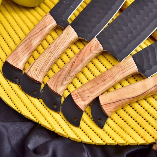"Stealth Precision: Handmade Stainless Steel Kitchen Knife Set with Sleek Black Coating for Ultimate Performance" - Image 2