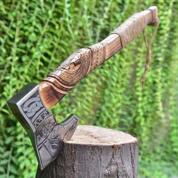 "Handmade Viking Axe – A Bold Fusion of Tradition and Power, Forged for the Warrior’s Spirit" - Image 3