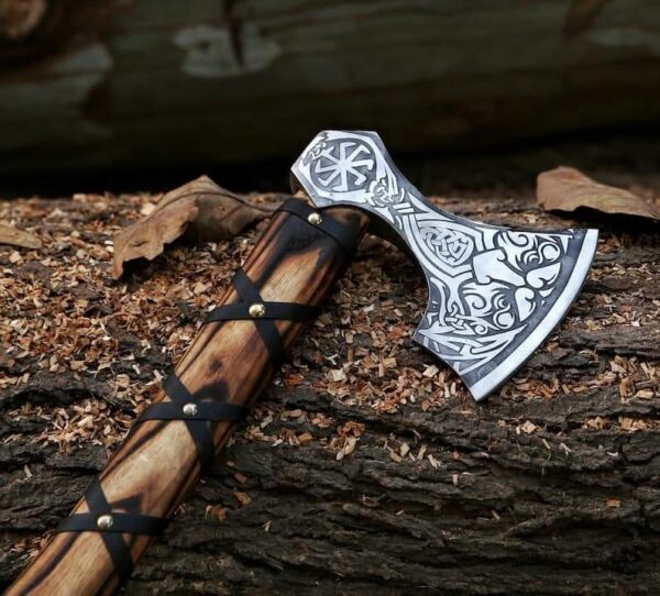"Handmade Viking Axe with Carbon Steel Head – A Powerful Tribute to Norse Craftsmanship and Warrior Strength" - Image 2