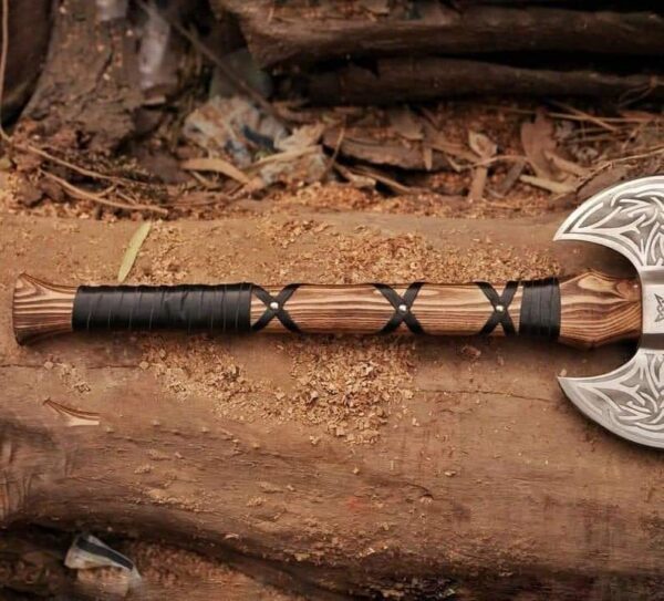 "Premium Handmade Double-Headed Viking Axe – A Fearsome Weapon of Norse Power and Precision, Crafted for the Ultimate Warrior" - Image 3