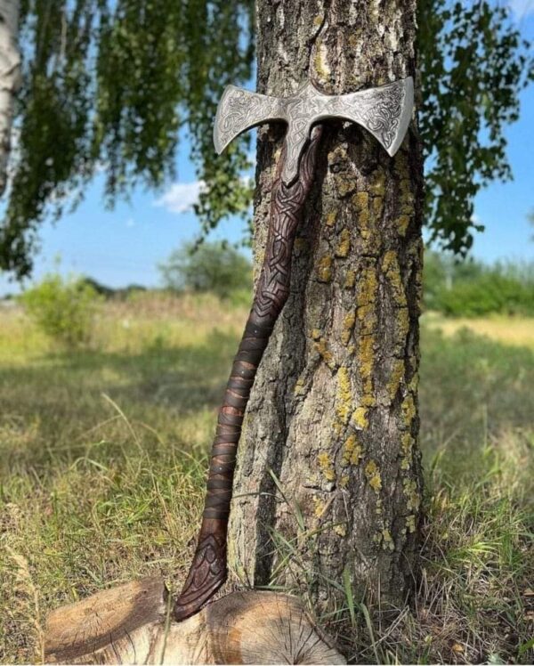 "Premium Handmade Double-Headed Viking Axe – A Fearsome Masterpiece of Norse Engineering and Combat Power" - Image 3