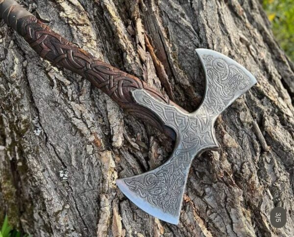 "Premium Handmade Double-Headed Viking Axe – A Fearsome Masterpiece of Norse Engineering and Combat Power" - Image 4