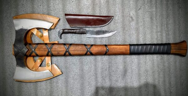 "Dual Power: Hand-Made Premium Quality Double-Head Viking Axe Forged for Strength and Legacy" - Image 4