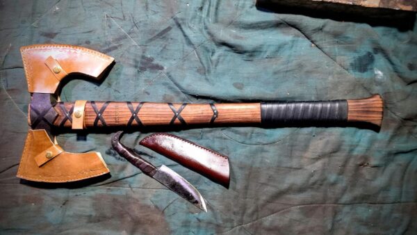 "Dual Power: Hand-Made Premium Quality Double-Head Viking Axe Forged for Strength and Legacy" - Image 3