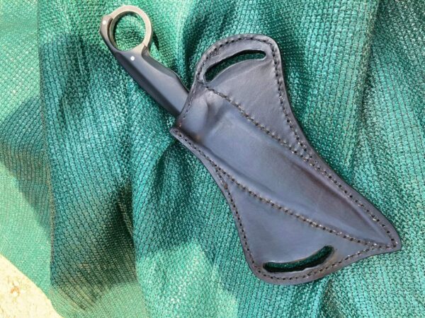 "Custom Handmade Stainless Steel Knife with Acid Wash and Finger Hole – A Bold, Precision-Crafted Tool for Unmatched Control and Durability" - Image 5