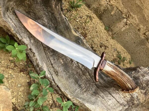 "Custom Handmade Stainless Steel Premium Quality Antler Bowie Knife – Craftsmanship at Its Finest"