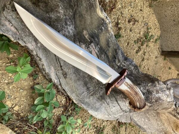 "Custom Handmade Stainless Steel Premium Quality Antler Bowie Knife – Craftsmanship at Its Finest" - Image 3