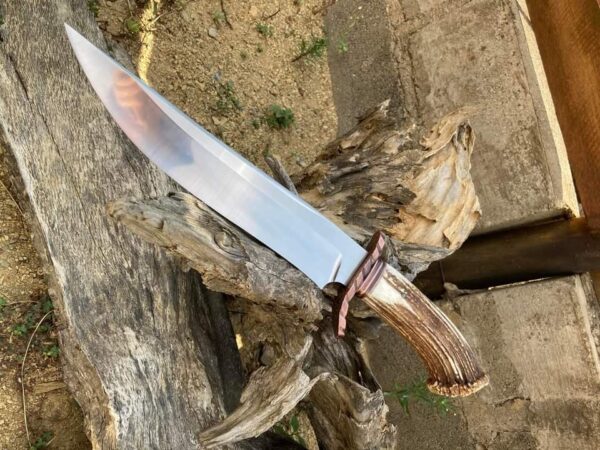 "Custom Handmade Stainless Steel Premium Quality Antler Bowie Knife – Craftsmanship at Its Finest" - Image 4