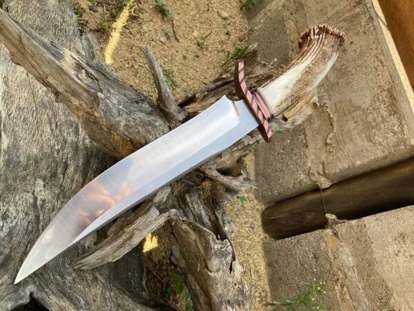 "Custom Handmade Stainless Steel Premium Quality Antler Bowie Knife – Craftsmanship at Its Finest" - Image 5
