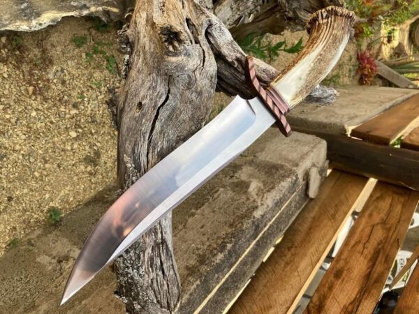 "Custom Handmade Stainless Steel Premium Quality Antler Bowie Knife – Craftsmanship at Its Finest" - Image 6