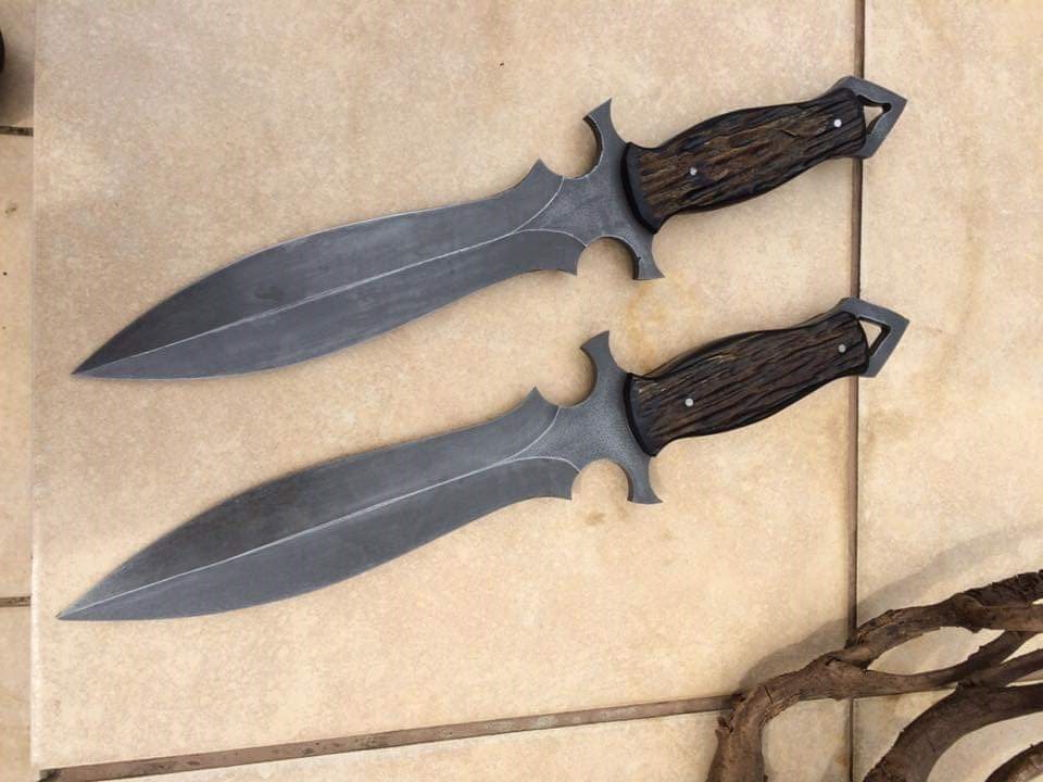 "Custom Handmade Full Tang Dagger Knife with Acid Wash Blade – Precision Crafted for Power, Durability, and a Bold Aesthetic" - Image 3