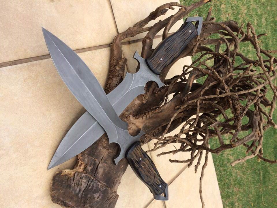 "Custom Handmade Full Tang Dagger Knife with Acid Wash Blade – Precision Crafted for Power, Durability, and a Bold Aesthetic" - Image 4