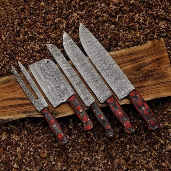 "Unmatched Craftsmanship: Handmade Damascus Steel Kitchen Knife Set for Precision, Strength, and Timeless Elegance" - Image 3