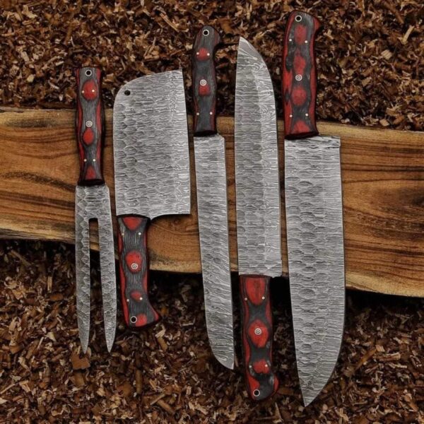 "Unmatched Craftsmanship: Handmade Damascus Steel Kitchen Knife Set for Precision, Strength, and Timeless Elegance" - Image 4